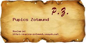 Pupics Zotmund névjegykártya